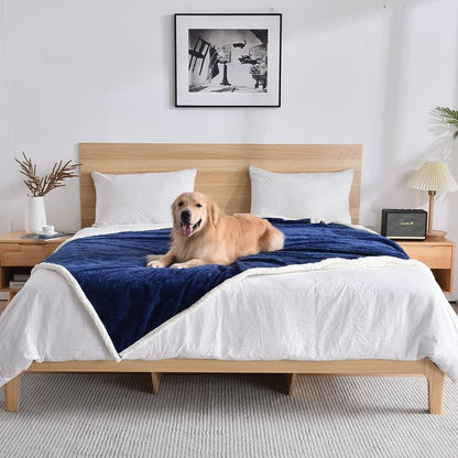 Qeils Pet Blankets for Cats - Waterproof Cat Blanket Washable - Sherpa Fleece Puppy Blanket, Soft Plush Reversible Throw Protector for Bed Couch Car Sofa, 25"X30", Grey - Image 15