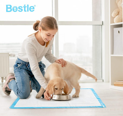 Close up view of the five layer absorbency tech in BESTLE dog training sheets.