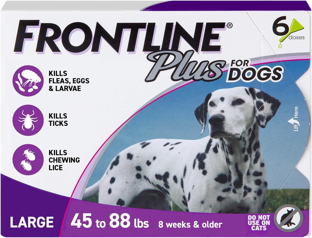 FRONTLINE Plus Flea & Tick Spot Treatment for Large Breed Dogs 45-88 lbs. (Purple) Count of 3 - Image 9