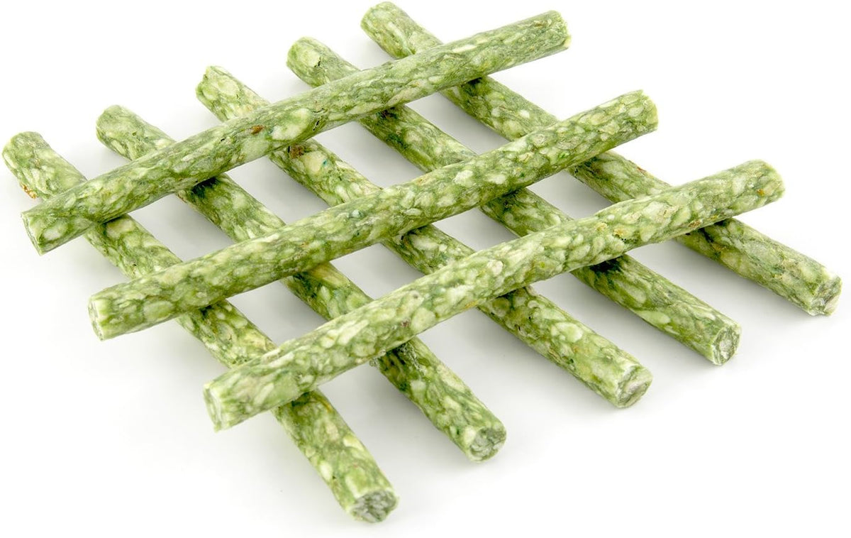 Close up of Dingo tartar control sticks for teeth cleaning.