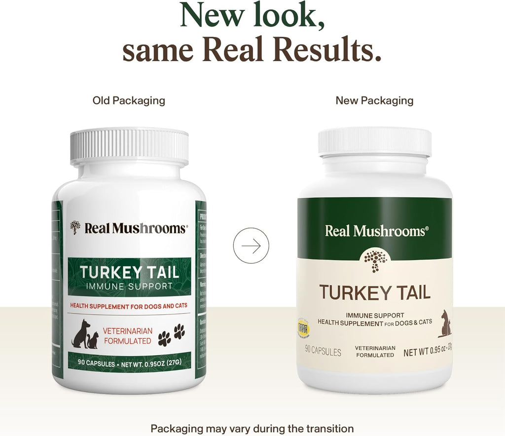 Real Mushrooms Turkey Tail pet supplement bottle label