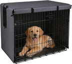 Pawise Dog Crate Cover,Heavy Duty Polyester Dog Kennel Cover for Wire Crates,Windproof & Waterproof Sunshade with Double Door & Roll-Up Windows, Machine Washable,Indoor & Outdoor Use (Grey 42 Inch) - Image 13