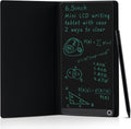 STTSWT LCD writing tablet front view displaying green digital mathematical notes and a Venn diagram inside its open leather case.