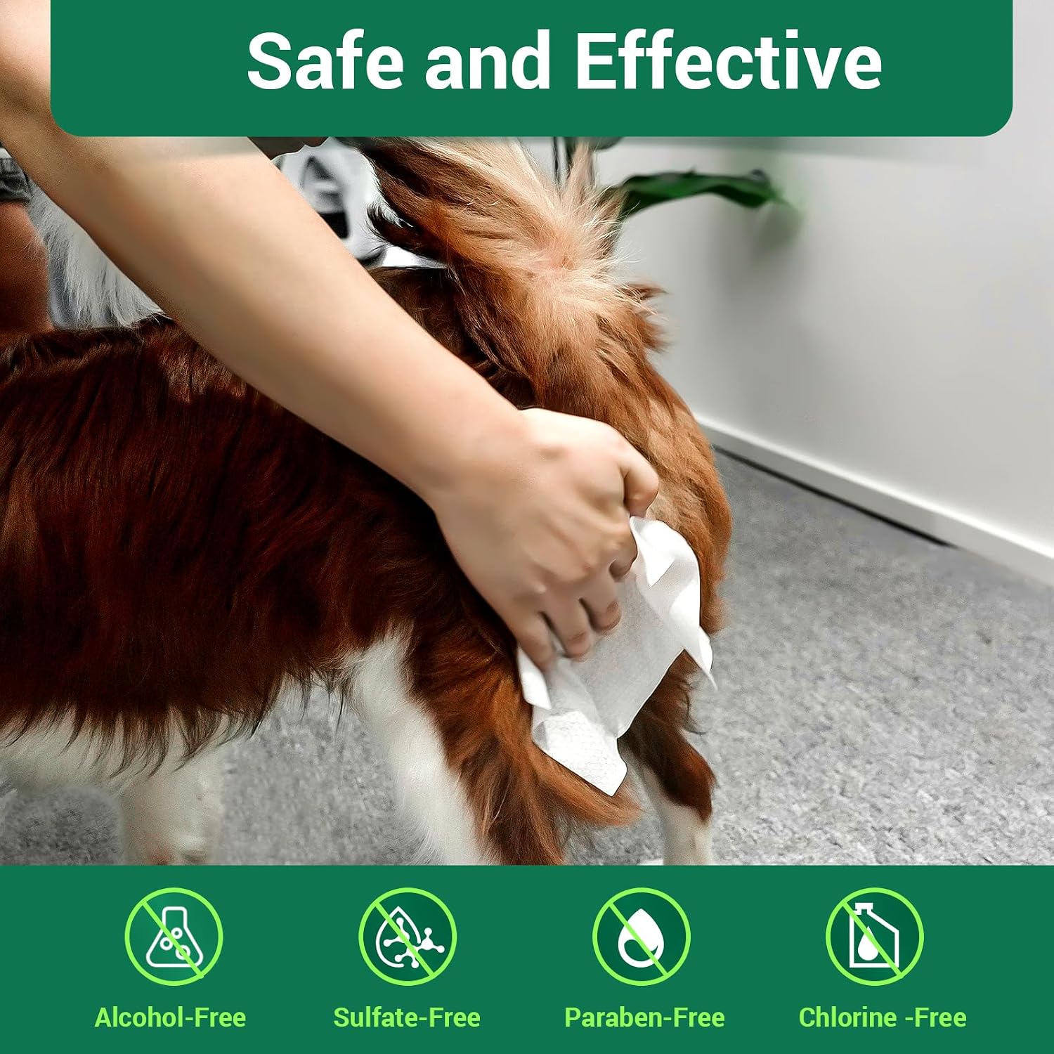 Extra large thick cat wipes for grooming fur and removing dander safely.