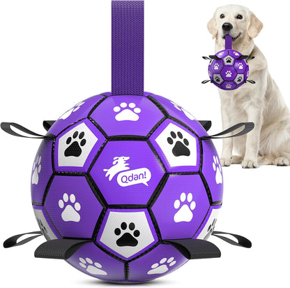 QDAN Dog Toys Dog Balls, World Cup Dog Soccer Ball with Straps, Dog Birthday, Herding Ball, Durable Balls for Small Medium Pet, Puppy Outdoor Toy (6 Inch) - Image 10