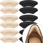 Comfowner Heel Cushion Pads front view showing black and beige variants for shoe comfort.