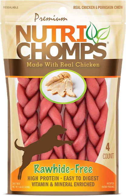 NutriChomps Dog Chews, 6-inch Braids, Easy to Digest, Rawhide-Free Dog Treats, Healthy, Real Chicken, Peanut Butter and Milk flavors, Pack of 4 - Image 11