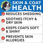 Dog allergy relief soft chews container displaying one hundred and eighty treats label.