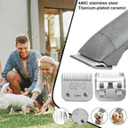 Audoc 4FC blade detailing titanium coated ceramic cutter and stainless steel comb
