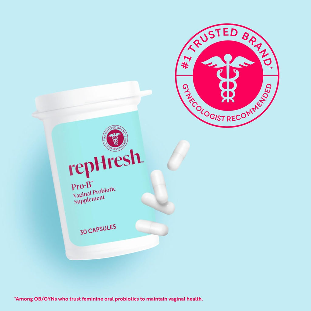 RepHresh women probiotic supplement packaging container close up