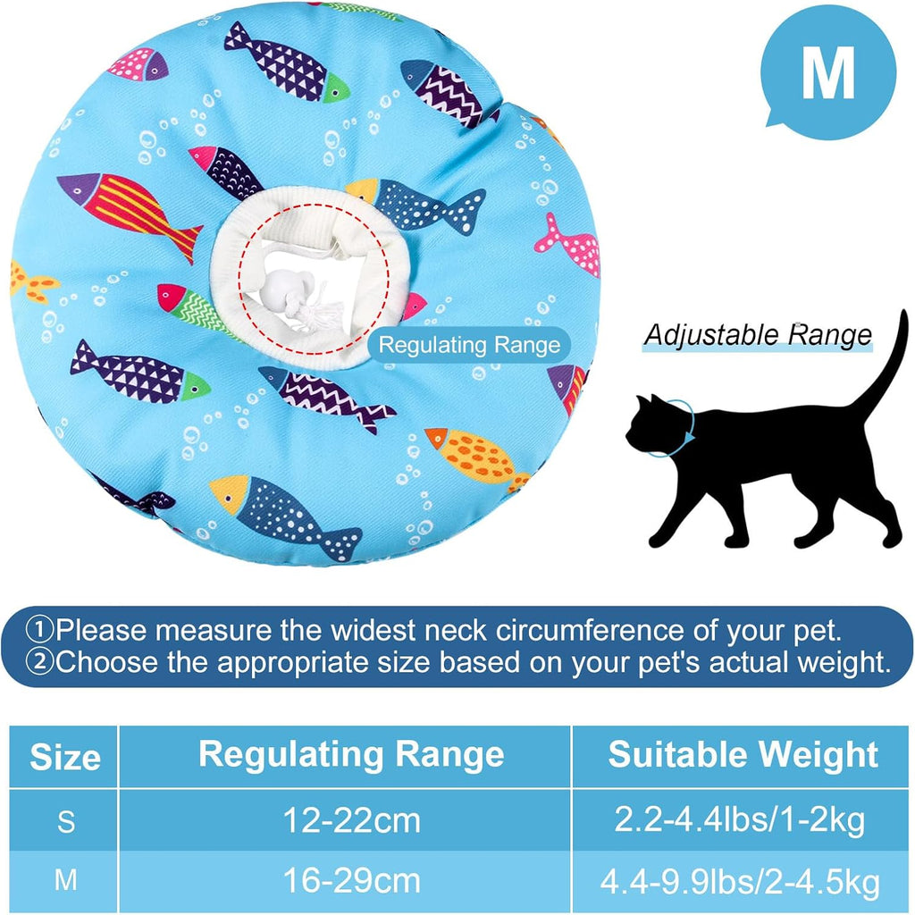 Libfrnt cat cone collar soft cute fish pattern design for kittens