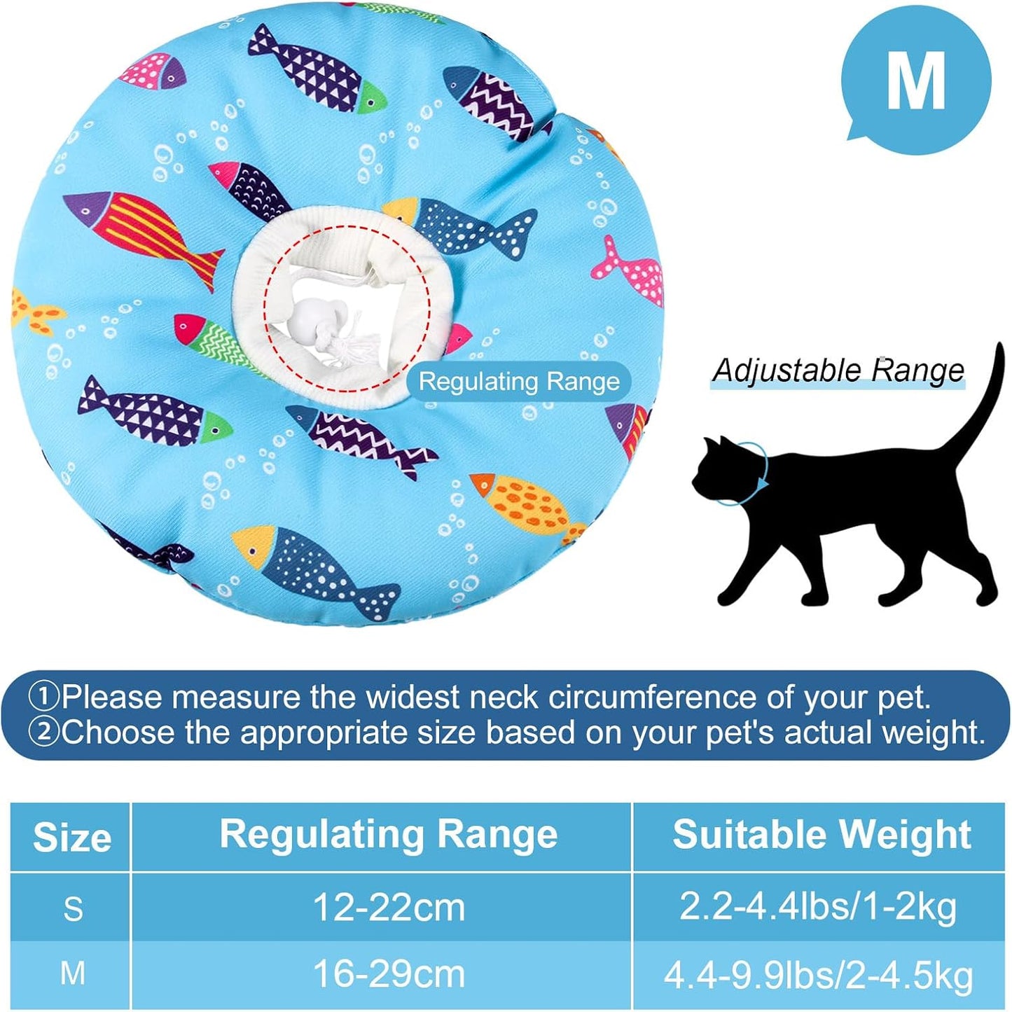 Libfrnt cat cone collar soft cute fish pattern design for kittens