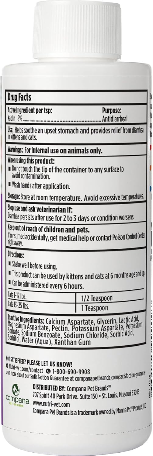 Safe oral solution for kitten and adult cat loose stool care