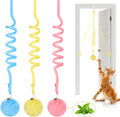 Potaroma hanging fluffy cat catnip ball toys front view