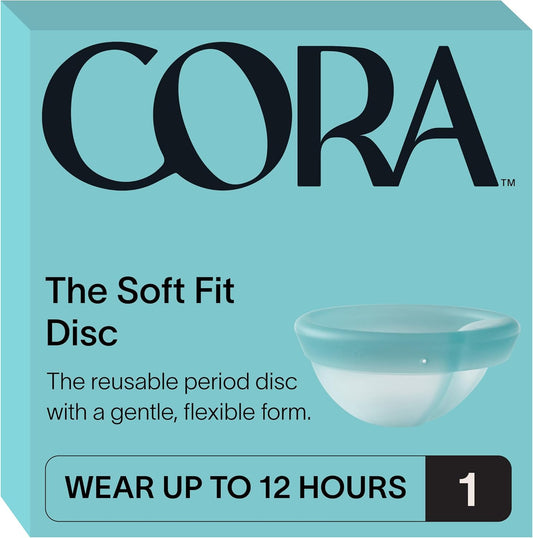 Cora Soft Fit Menstrual Disc front view authentic period care.