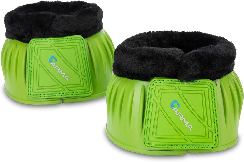 Shires Arma Overreach Fleece Bell Boots - Durable Gum Rubber with SupaFleece Trim and Double Velcro Black/Full - Image 10