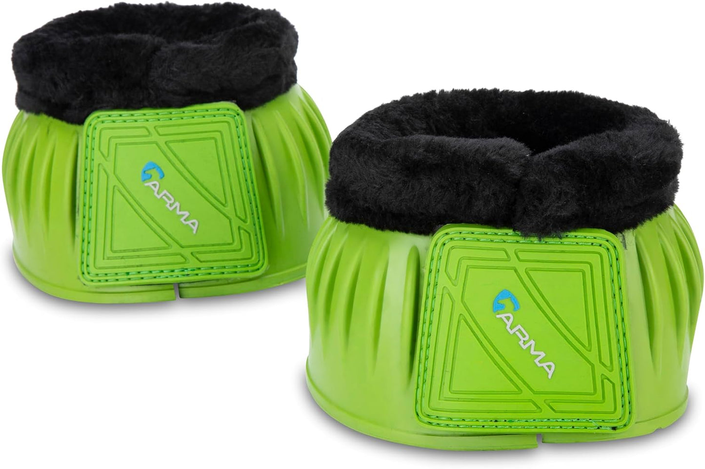 Shires Arma Overreach Fleece Bell Boots - Durable Gum Rubber with SupaFleece Trim and Double Velcro Black/Full - Image 10