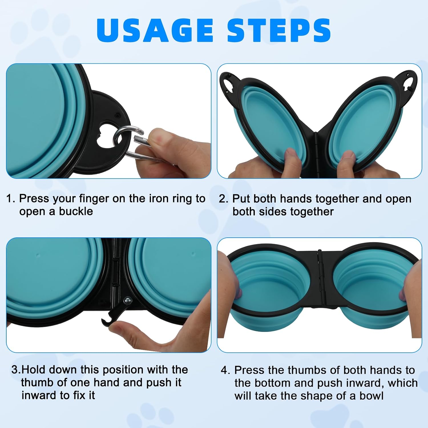 HDhqzm portable dog drinker 180 degree flip mechanism close up view.