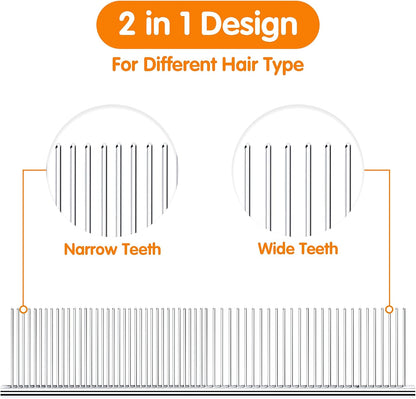PETTOM anti static cat comb removing knots from long fur side angle