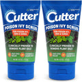 Cutter Poison Ivy Oak and Sumac Scrub front view bottle for soothing skin care.