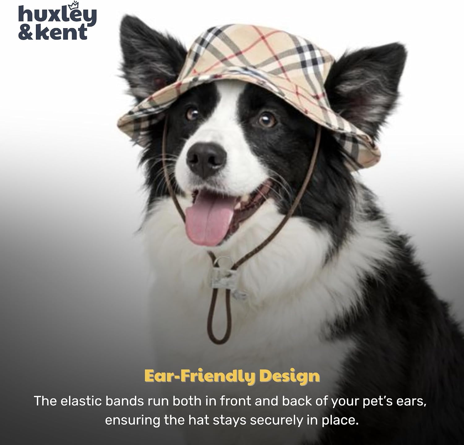 Pet bucket hat showing internal breathable material
