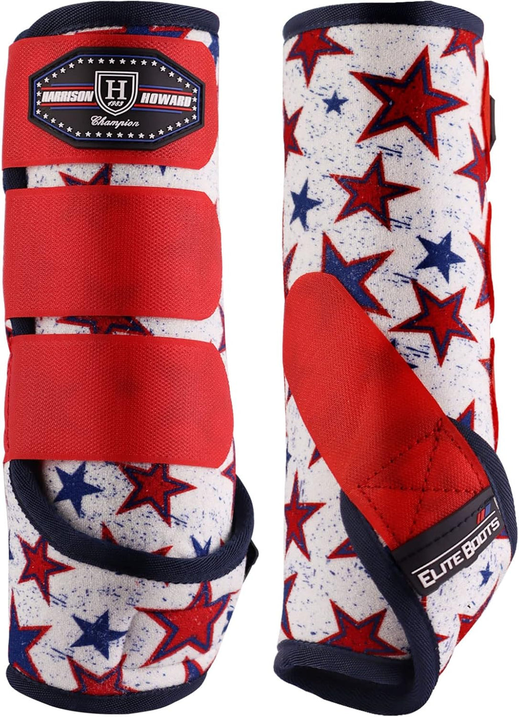 Harrison Howard Horse Sport Medicine Front Shock-Absorbing Boots All-Round Lower Limb Protection & Support Sport Boots Perfect for Endurance Training and Performance Pack of 2 Red Dream Star L - Image 10