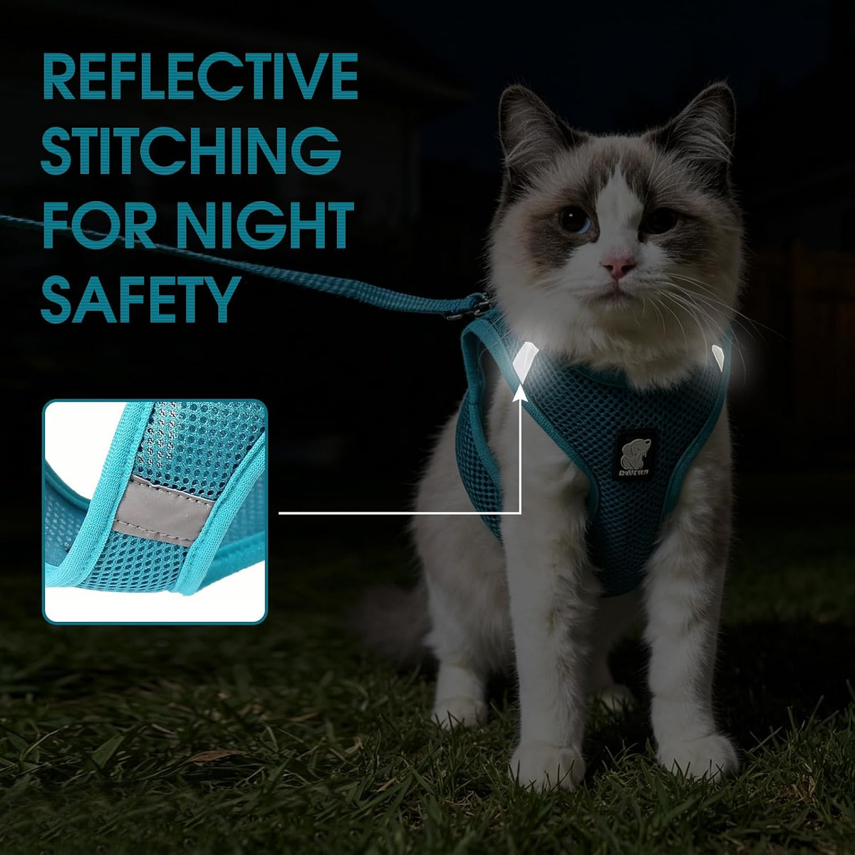 Heywean Cat Harness And Leash showing step-in design layout