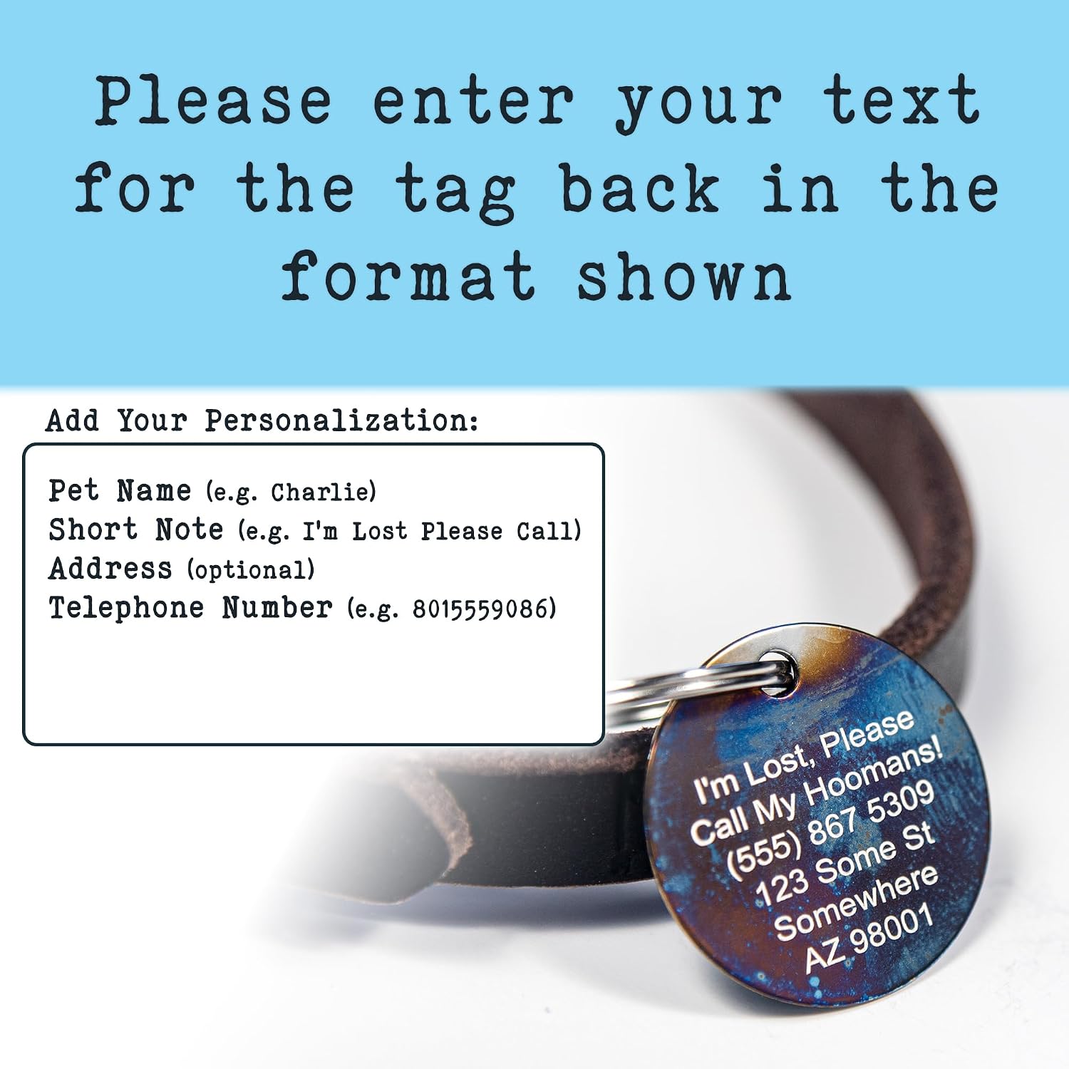 Authentic USA imported handmade artisan pet jewelry showcasing the scorched metallic gradient.
