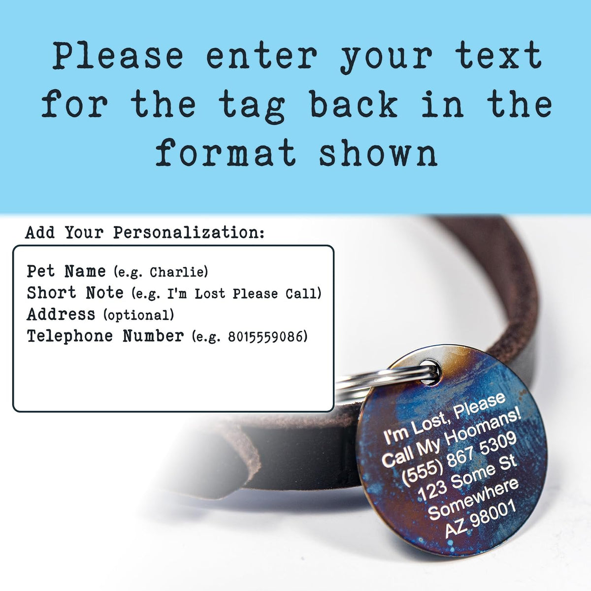 Authentic USA imported handmade artisan pet jewelry showcasing the scorched metallic gradient.