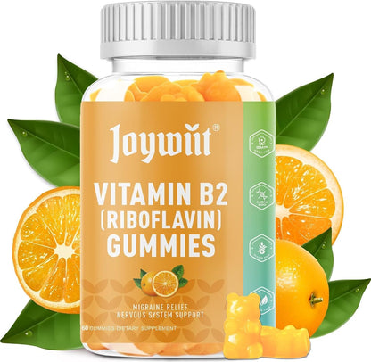 Joywiit Vitamin B2 Riboflavin 400mg Gummies front view for migraine relief