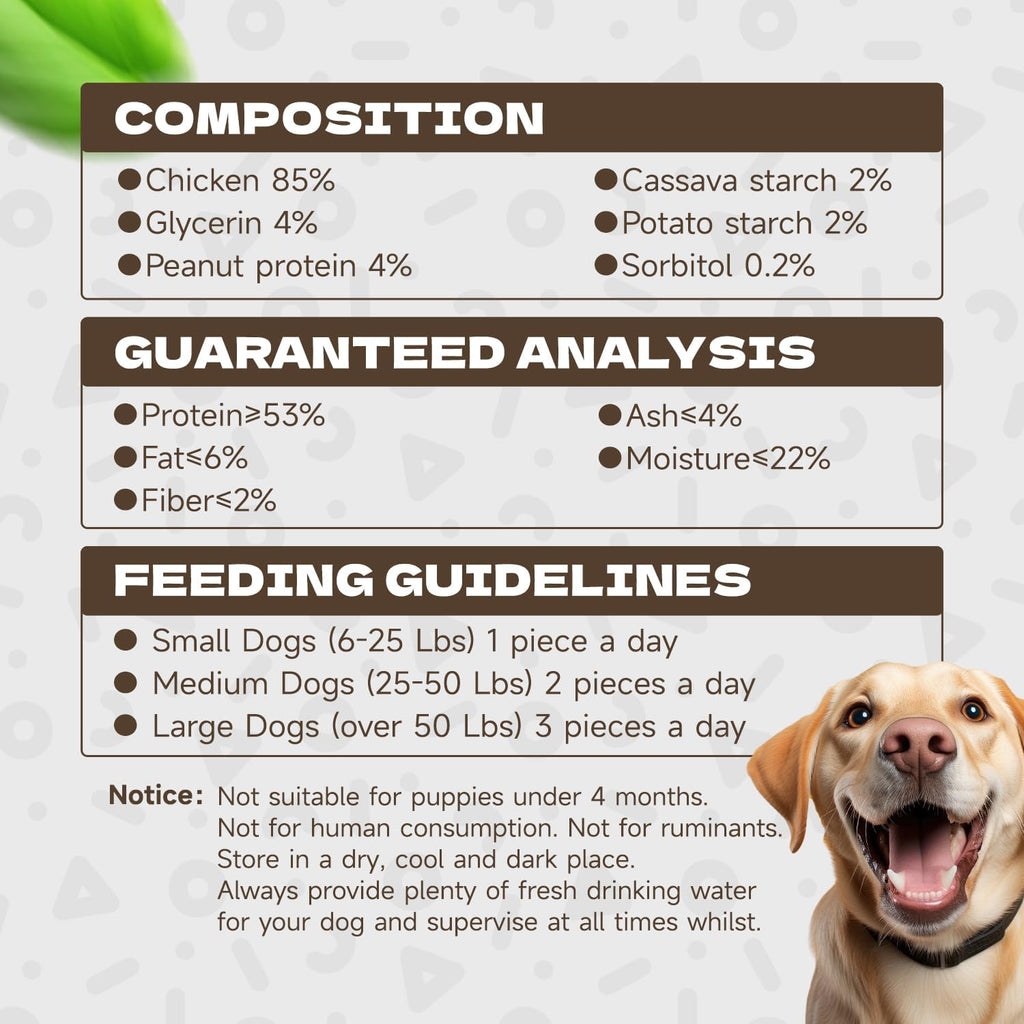 Soft rawhide free dog chews for all breeds