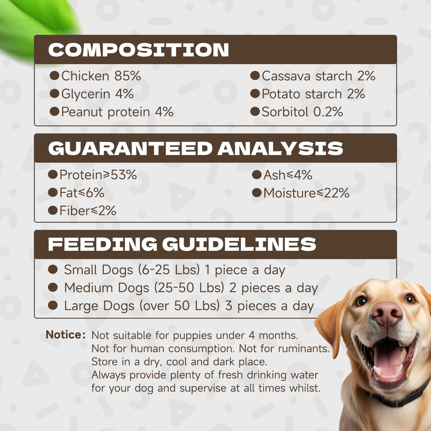 Soft rawhide free dog chews for all breeds