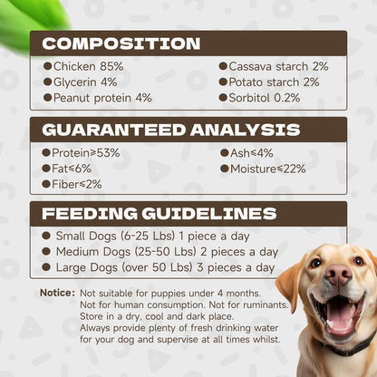 Soft rawhide free dog chews for all breeds