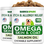 BARK&SPARK Omega 3 for Dogs - 180 Fish Oil Treats for Dog Shedding, Skin Allergy Chews, Itch Relief, Hot Spots Treatment - Joint Health - Skin and Coat Supplement - EPA & DHA Fatty Acids - Salmon Oil - Image 11