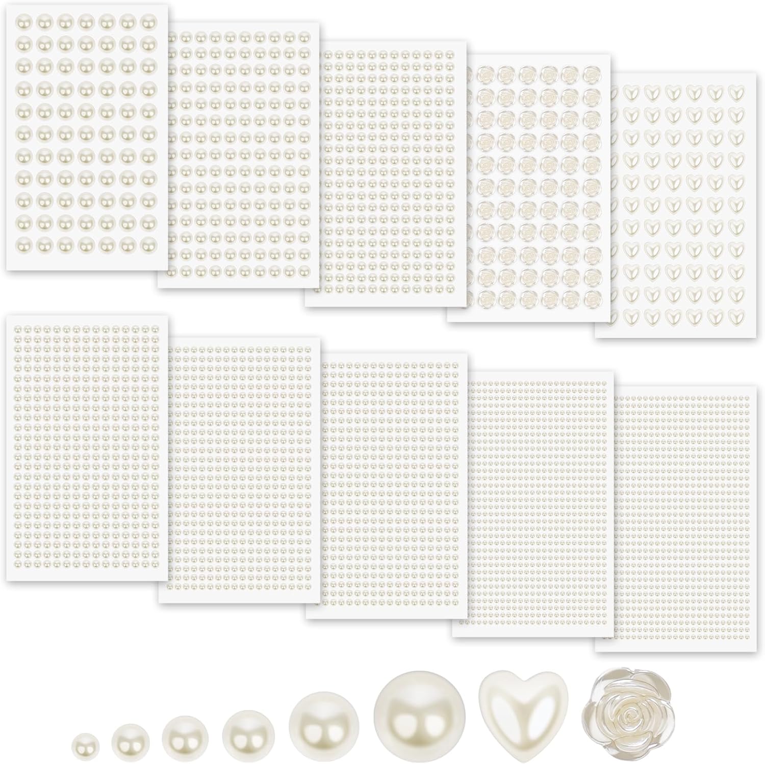Mydbuysome 3701 pieces pearl stickers set front view