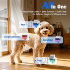 Full packaging contents of the authentic USA imported FuzzyFix dog grooming clipper kit.