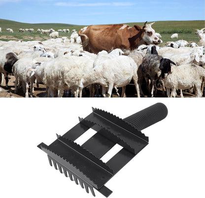 Durable iron hair rake for cow itch relief and mud removal