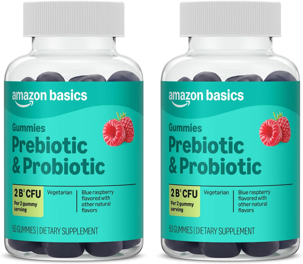 Amazon Basics Prebiotic And Probiotic Gummies lifestyle product angle