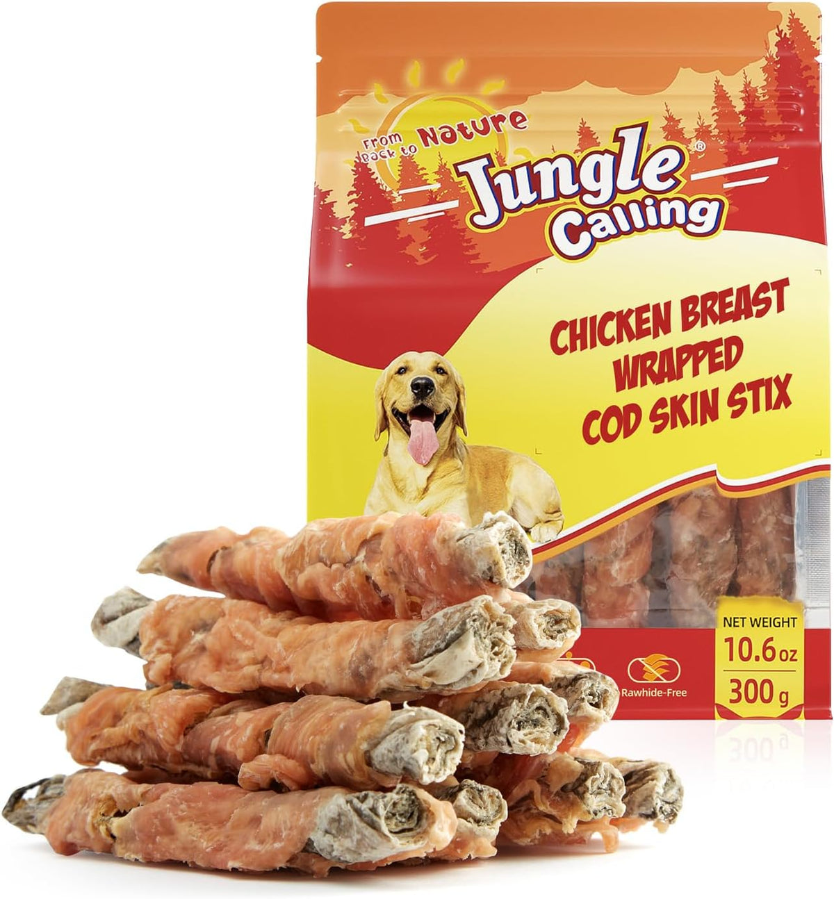 Jungle Calling Dog Treats, Chicken Wrapped Rawhide Chew Sticks, High Protein, Low Fat Dental Chews for Teeth Cleaning & Training Rewards, 10.6 oz - Image 11