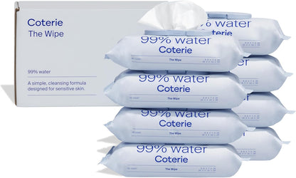 Coterie Baby Wipes, 8 Pack, 448 Count, Unscented Wipes, 99% Purified Water, Plastic-Free & Plant-Derived Fibers, Fragrance Free Hypoallergenic Sensitive Skin Baby Essentials, Clean Ingredients - Image 1