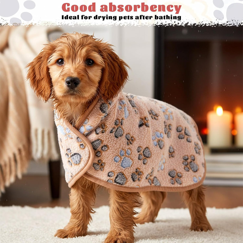 SHENLIU 18 Pcs Fleece Pet Blanket, 9 Style Small Fleece Pet Blanket Soft Warm Sleep Mat Fluffy Cute Puppy Supplies Paw Star Print Design Bed Blankets for Dog Cat Kitten Animals - Image 7