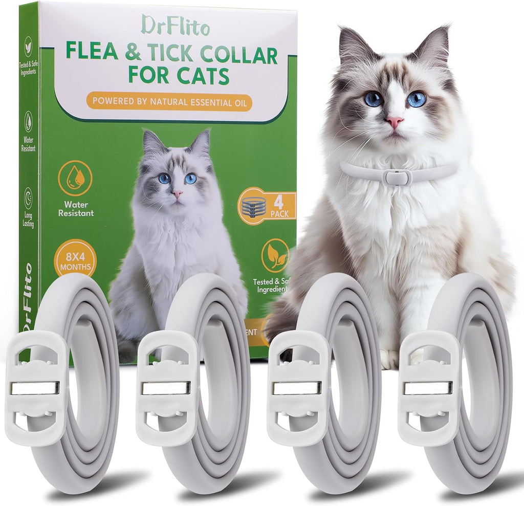 Routade natural flea and tick collar for cats 4 pack front view