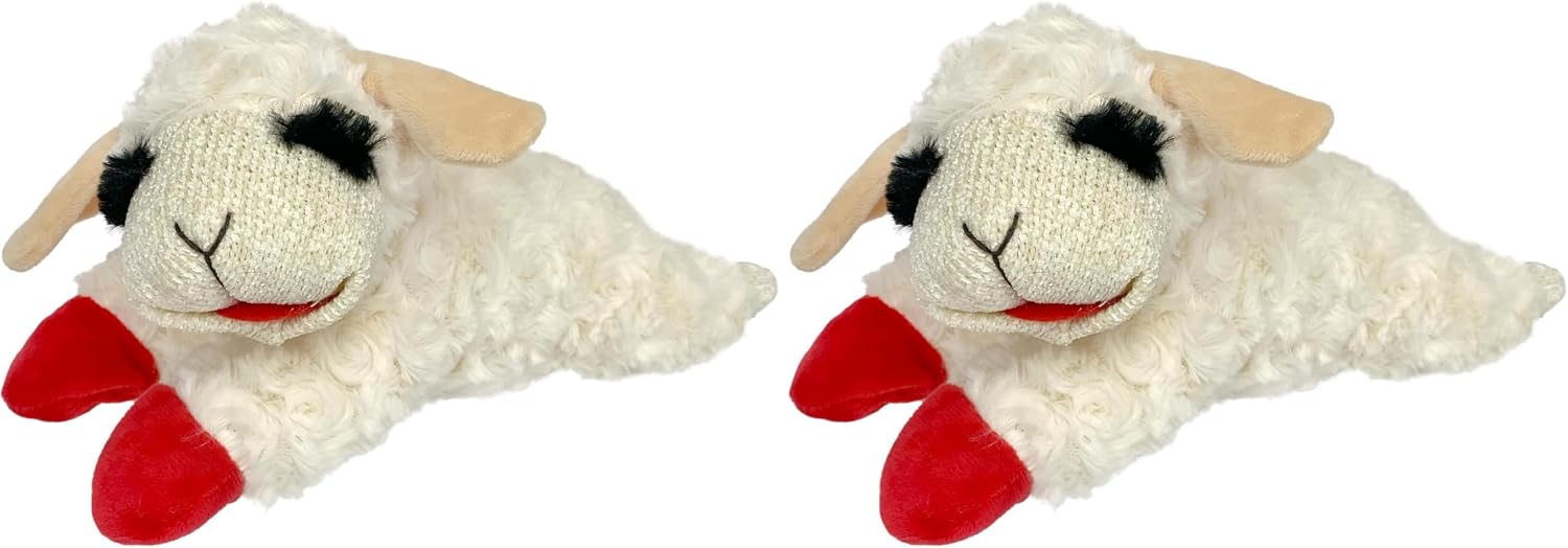 Multipet Lamb Chop Dog Plush Toy - Squeaky Toy for Small & Medium Dogs - Extra Soft Plush - Stuffed Animal for Cuddling & Playing (10", Cream, 5 Squeakers) - Image 15