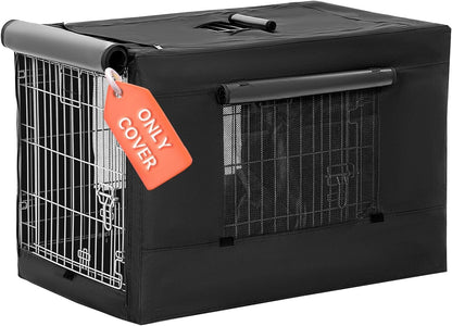 PETSFIT Dog Kennel Cover for Wire Dog Crate(30in/36inch/42inch), Single Door, Mesh Window, Flap On The Top and Back is Detachable, Dog Crate Cover Black 36inch - Image 10