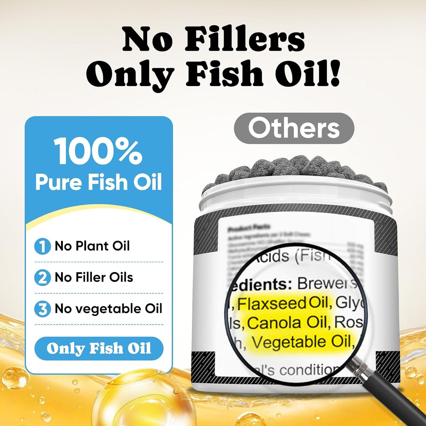 BuddyCheer wild caught fish oil formula for puppy and adult dog wellness