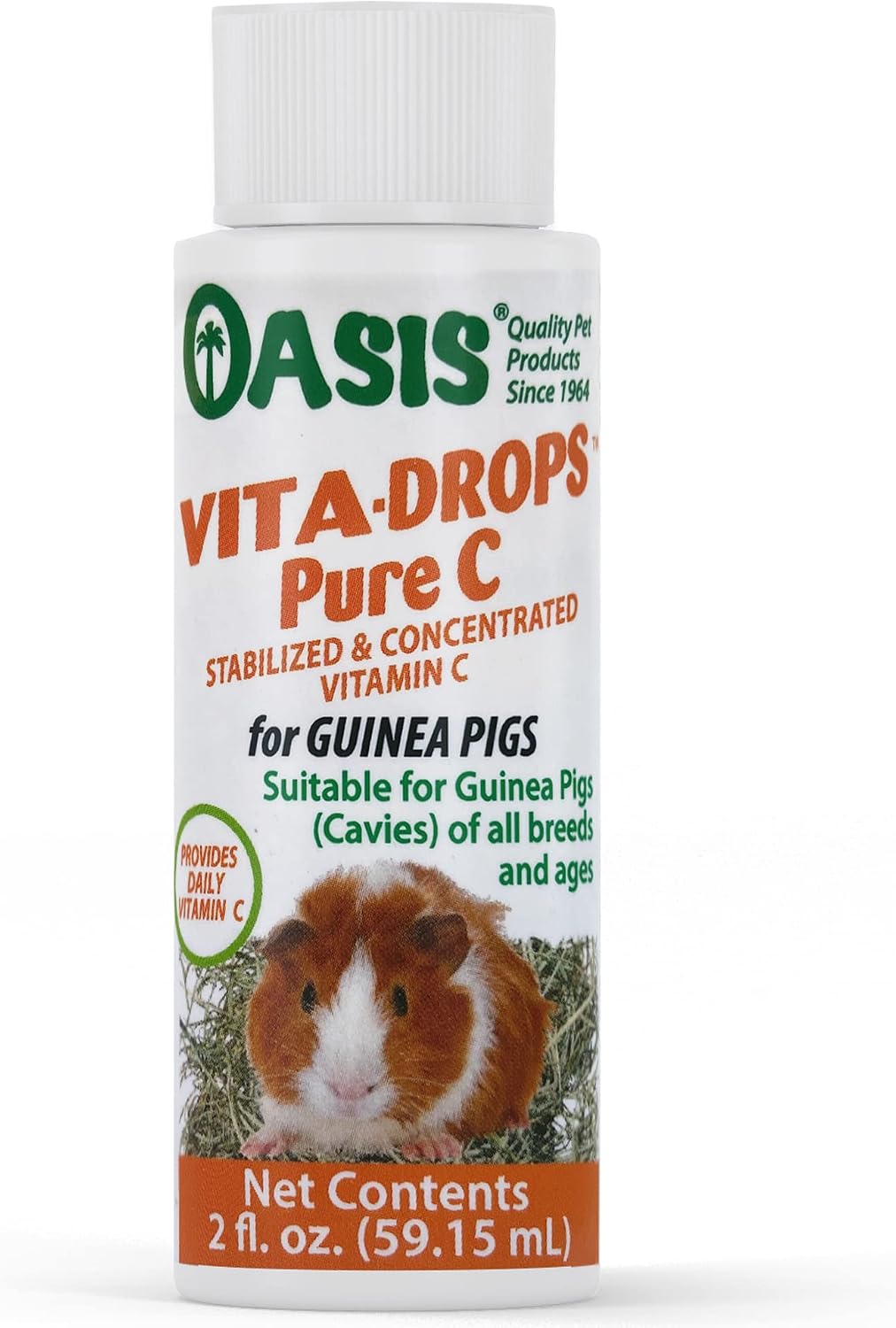Kordon Oasis Vita Drops Pure C Guinea Pig supplement 2 Ounce front view bottle
