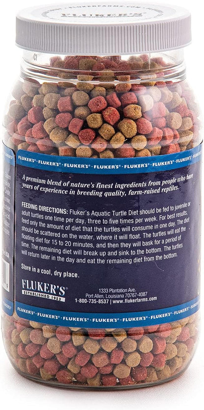 Flukers premium food pellets for freshwater turtles packaging close up