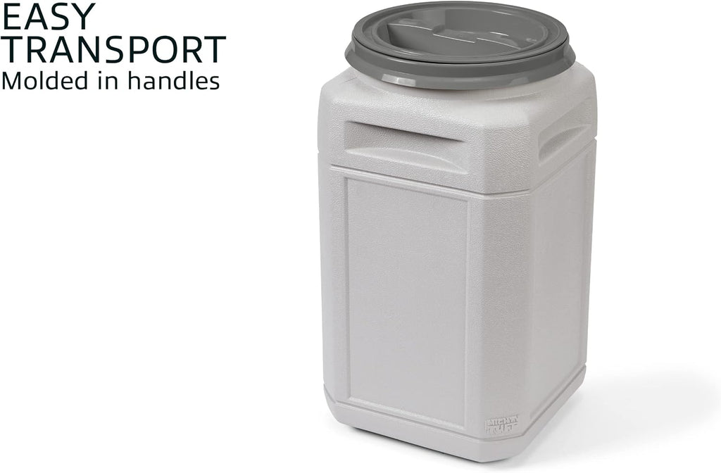 Mighty Tuff pet food container used for bulk kibble storage