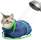 Cat Bathing Bag, Breathable Mesh Cat Shower Bag Anti Scratch Adjustable Grooming Washing Bag for Nail Trimming Soft Polyester - Image 10