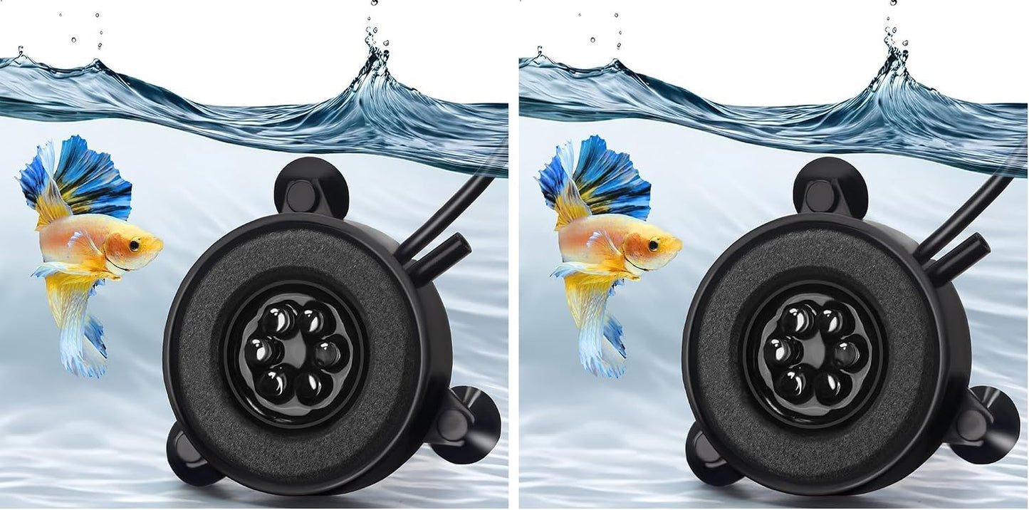 Lifestyle shot of DaToo LED air stone in a decorative fish tank